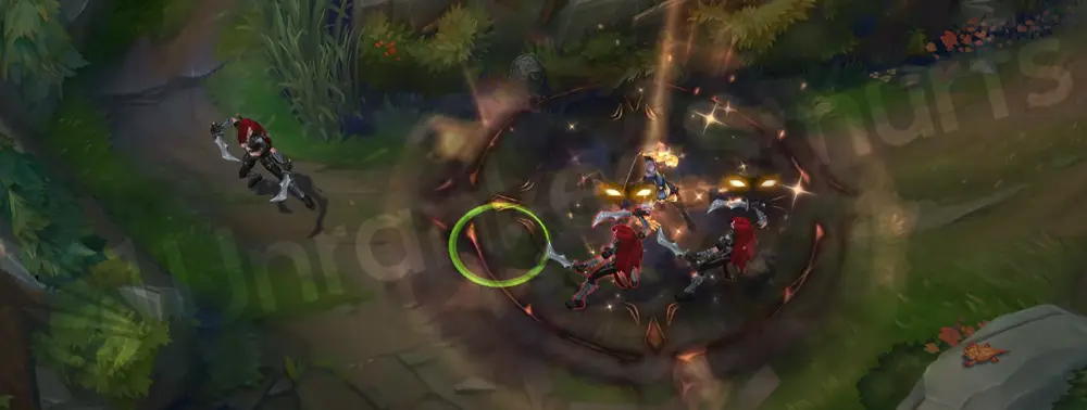 Prestige Nightbringer Lee Sin E - Tempest/Cripple ground sweep with glowing orange-gold rings