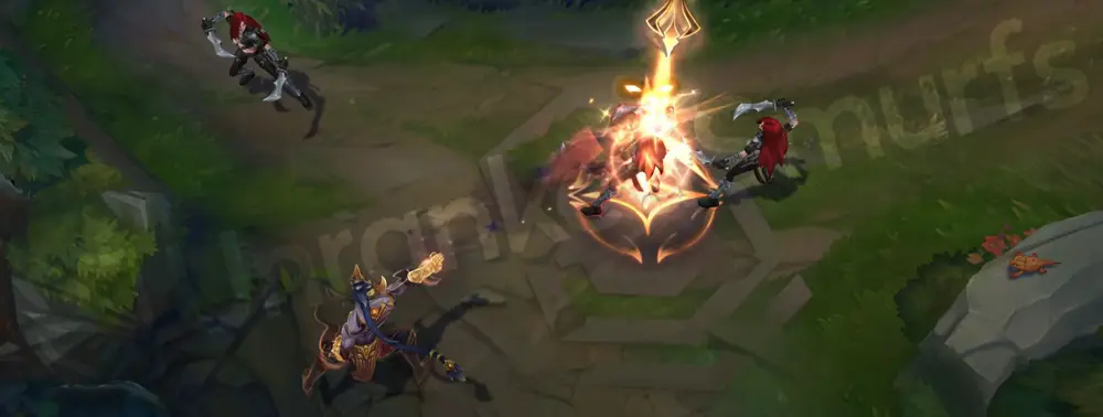 Prestige Nightbringer Lee Sin Q - Resonating Strike dash with blazing gold trail