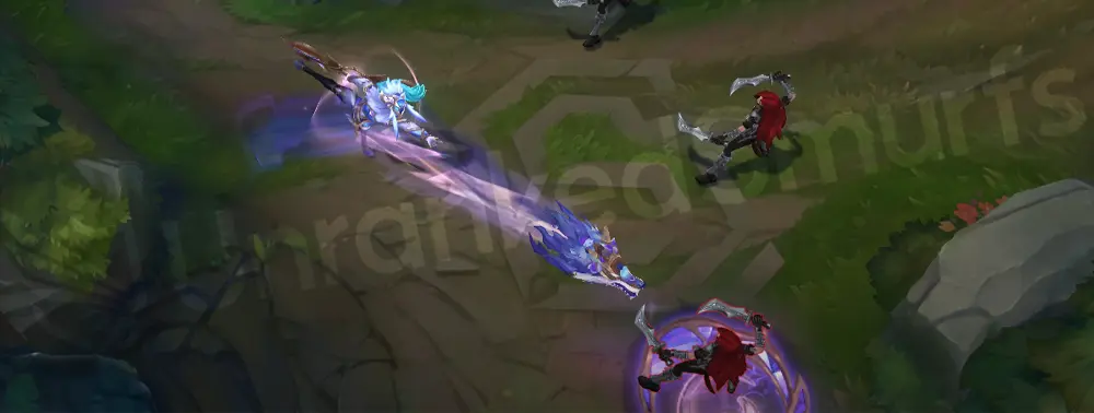 Prestige Porcelain Kindred E - Mounting Dread third mark glowing with purple-gold sheen before the bite