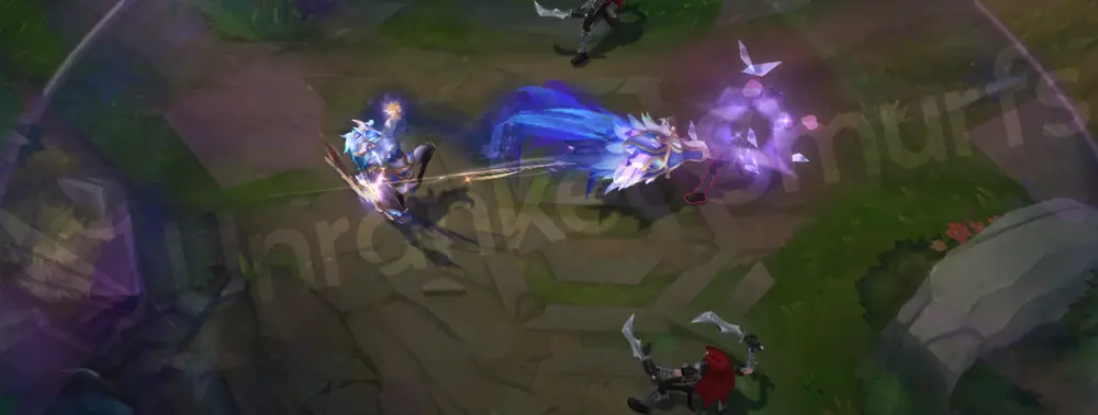 Prestige Porcelain Kindred W - Wolf’s Frenzy field with ornate blue-and-gold porcelain ring pattern