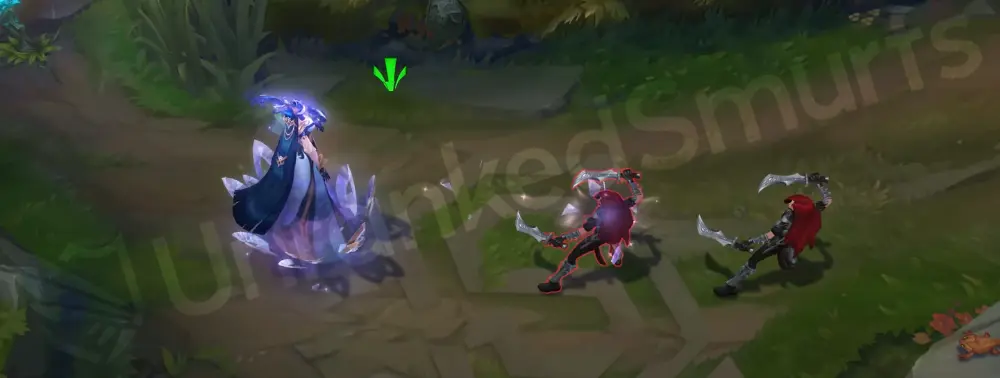 Prestige Porcelain Lissandra basic attack with a clean golden porcelain trail on the swing