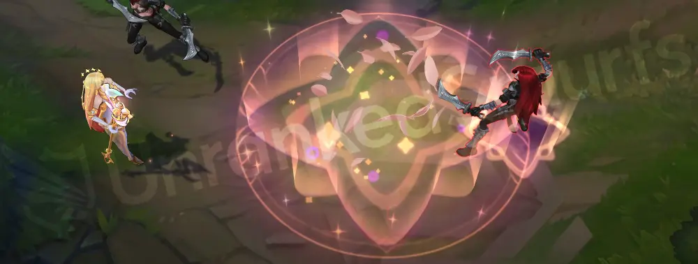 Prestige Star Guardian Soraka E zone with gilded star circle and sparkles