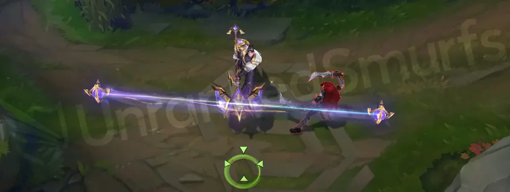 Prestige T1 Jayce E empowered projectile traveling through gate