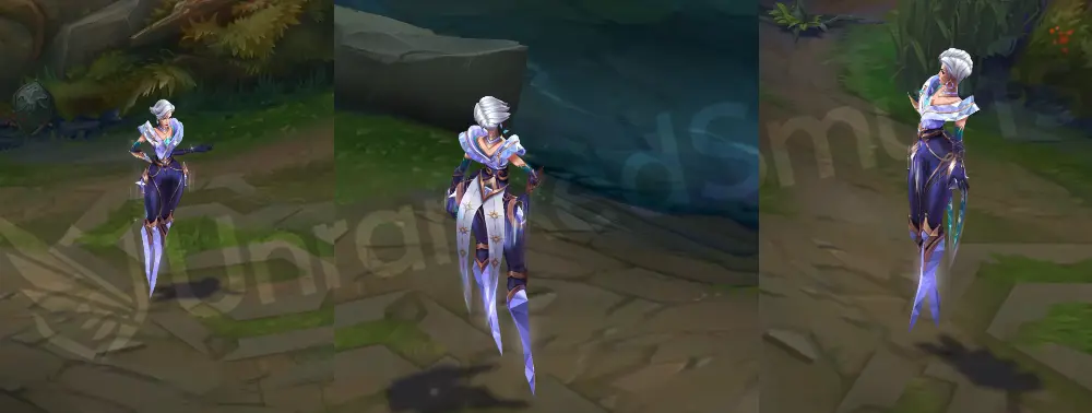 Prestige Winterblessed Camille in-game overview, front and side