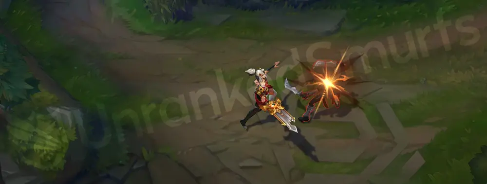 Primal Ambush Riven basic auto attack animation and hit effect