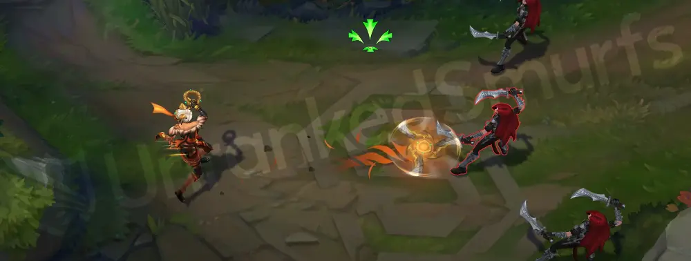 Primal Ambush Sivir basic attack animation with claw-tinted trail, frame 1
