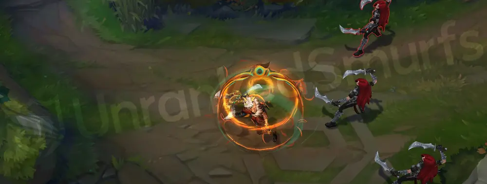 Primal Ambush Sivir E - shield details with claw etch motif, frame 2