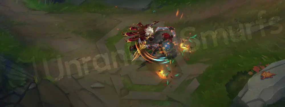 Primal Ambush Talon Q follow-up animation with green undertones in the slash trail