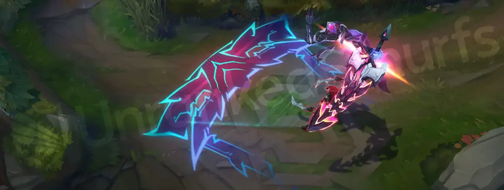 Primordian Aatrox Q Part 3 – final hit with large chomping jaws graphic
