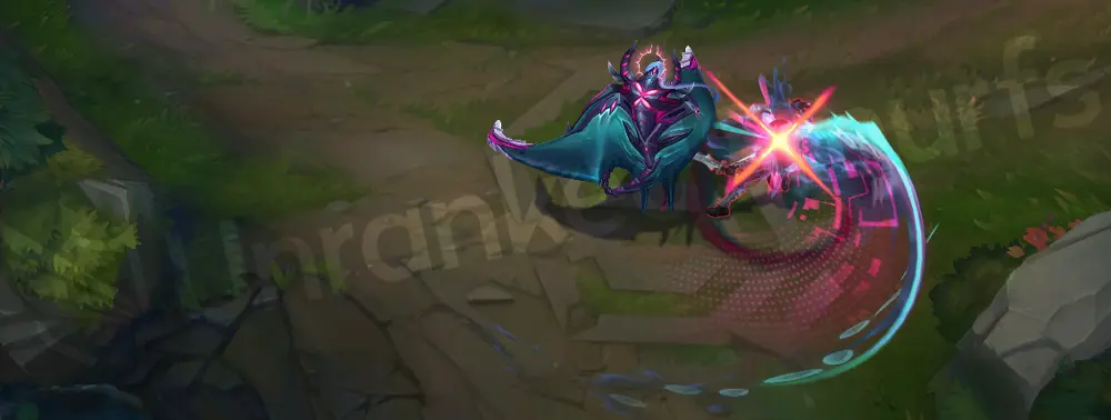 Primordian Bel'Veth auto-attack trail with digital fins