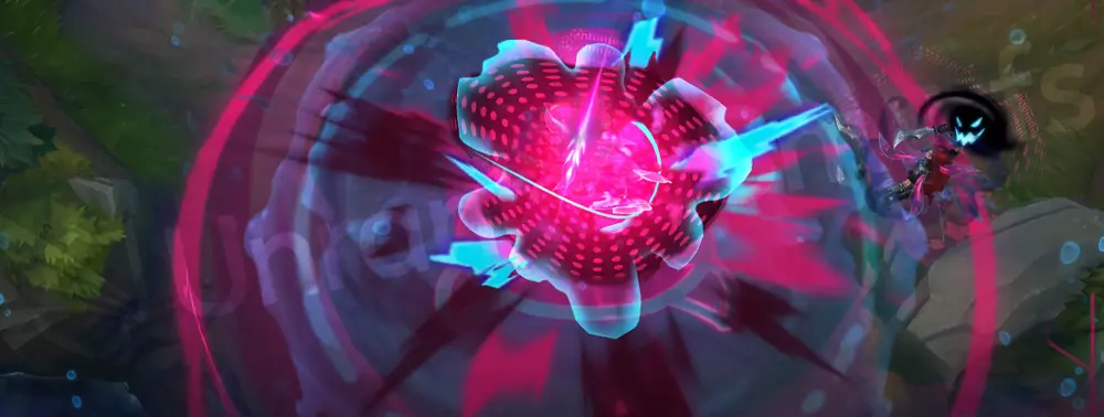 Primordian Briar R wide view of battlefield effects in cyan and pink