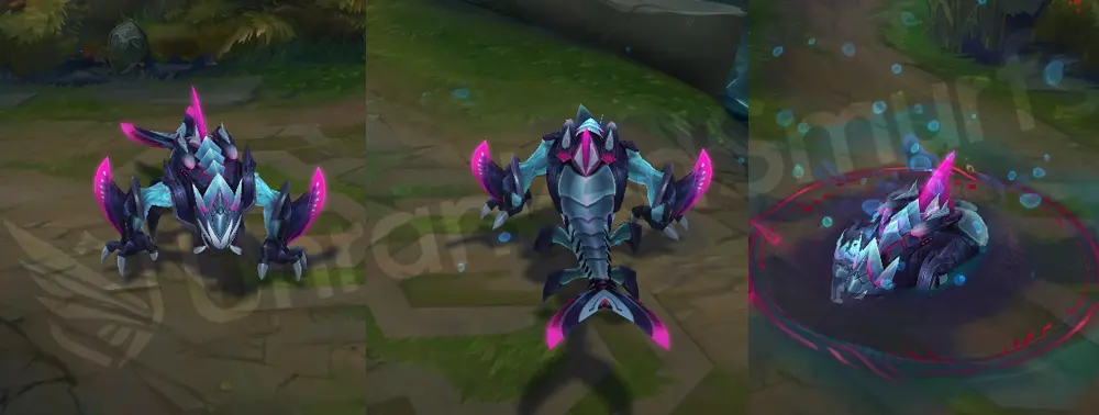 Primordian Rek'Sai in-game model, front and side overview