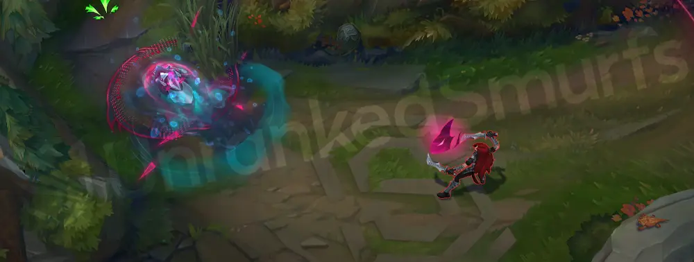 Primordian Rek'Sai W ability visual, part 1 (burrow/surfacing effects)