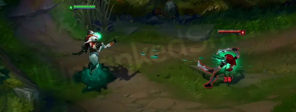 Program Lissandra basic attack animation part 2 with soft green triangular effects