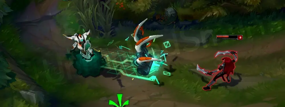 Program Lissandra E claw traveling as a slicing hardlight vector, part 1
