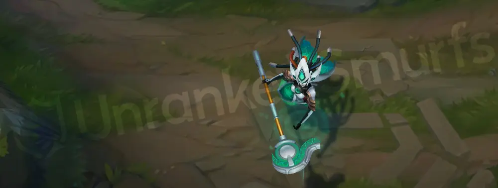 Program Nami emote with robotic faceplate and teal glow