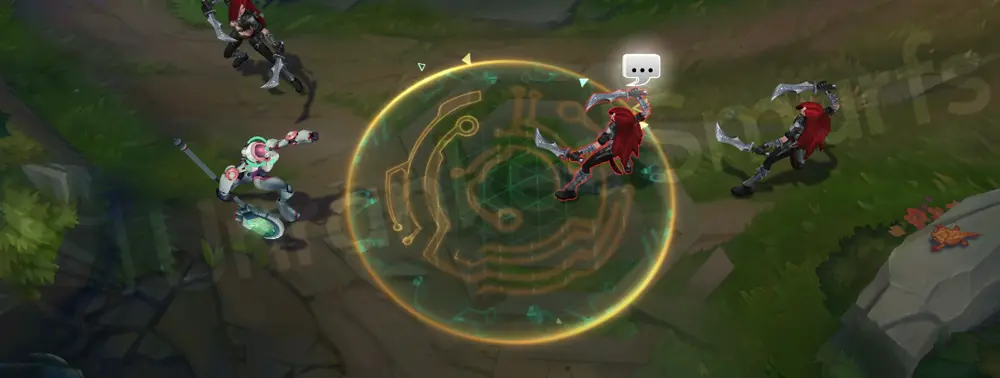 Program Soraka E - Equinox forms a neon grid field with sharp holographic edges