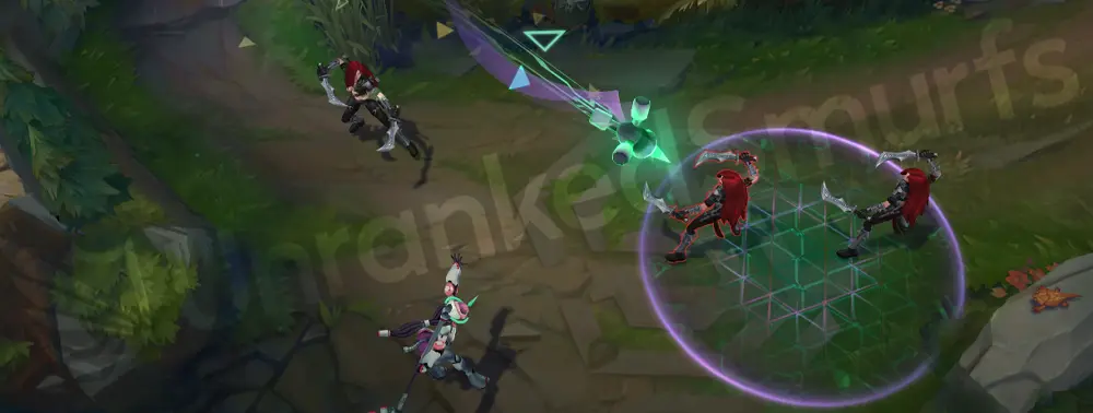 Program Soraka Q - Starcall shows a teal holographic reticle before impact
