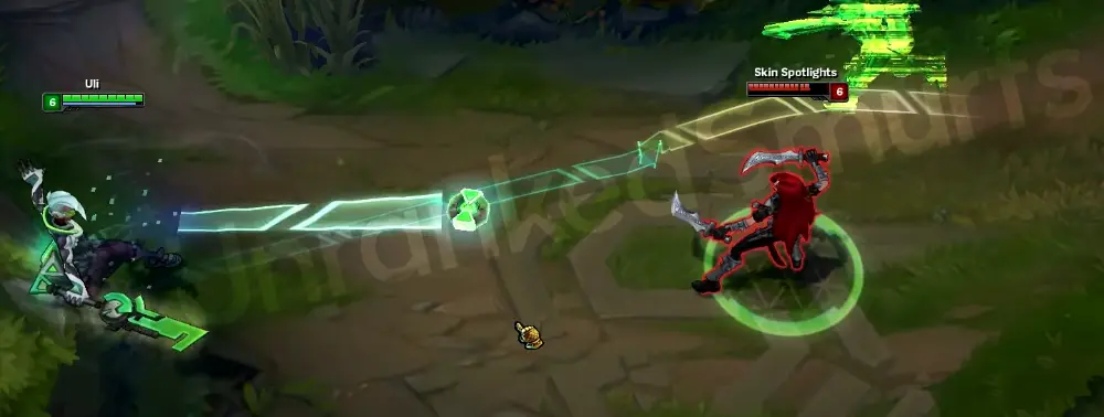 PROJECT: Ekko Q Timewinder cast with neon green hologram disc