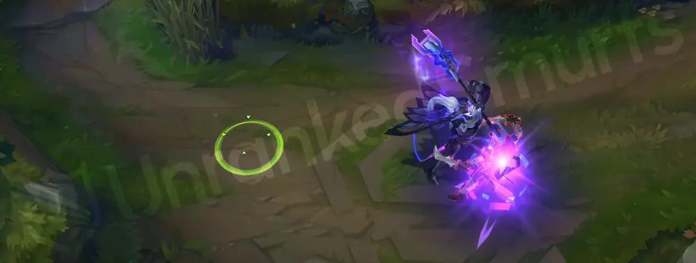 PROJECT: Jax Q - Leap Strike with neon blue trail and glitch particles