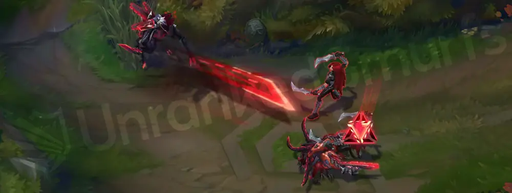 PROJECT: Naafiri Q cast first dagger throw with red glitch trail