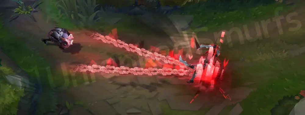 PROJECT: Sylas Q - Chain Lash with salmon-pink holographic slashes and PROJECT glyphs