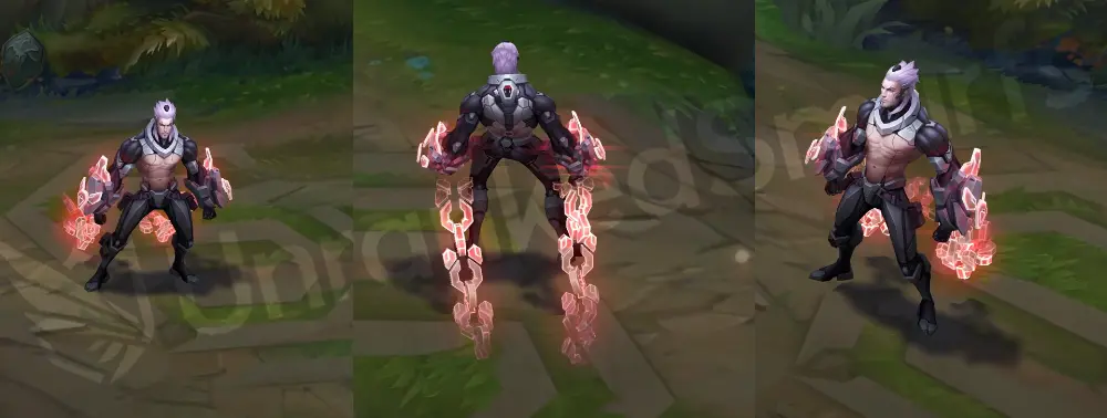 PROJECT: Sylas in-game overview, showing cybernetic armor and neon-pink circuitry chains