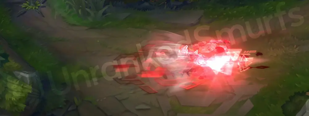 PROJECT: Sylas W - Kingslayer strike with sharp neon-pink burst and synthetic healing flash