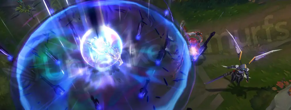 PsyOps Kayle R animation with hard-light barrier and crystalline shards