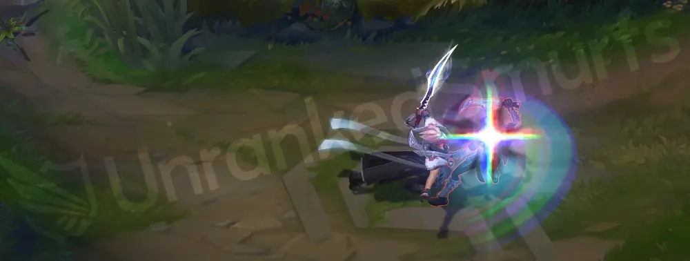 PsyOps Master Yi basic attack animation with cyber-blade slashes