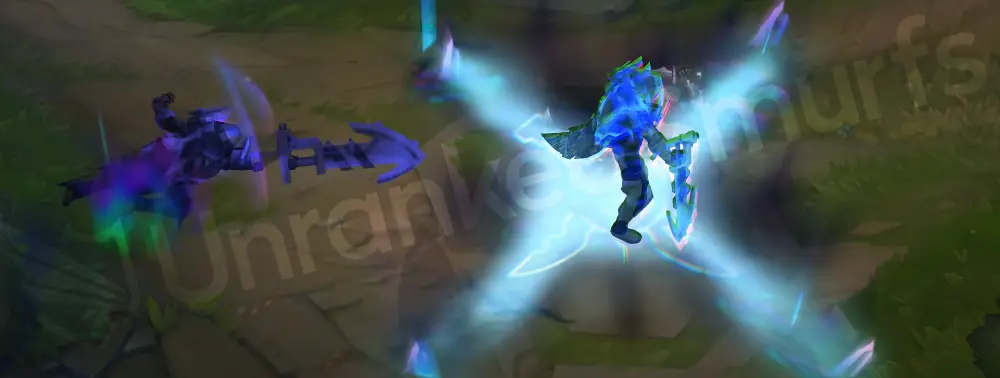 PsyOps Pyke R—execution X marker with hard neon edges