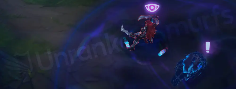 PsyOps Pyke W—stealth activation with cyan grid-like ripple