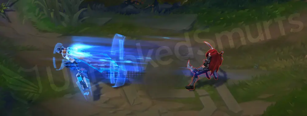 Pulsefire Lucian E - Relentless Pursuit dash leaving blue energy streaks