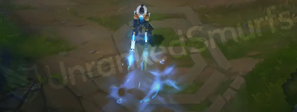 Pulsefire Lucian emote with Pulsefire holographic accents