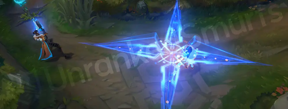 Pulsefire Lucian W - Ardent Blaze with digital reticle and grid motif