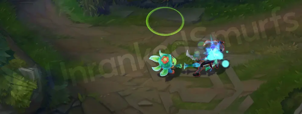 Rain Shepherd Fizz basic attack animation with blue-green splash trail