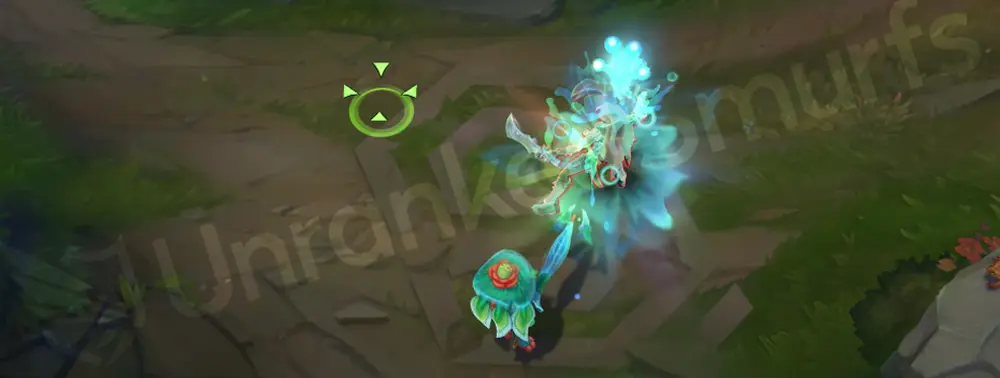 Rain Shepherd Fizz W (Seastone Trident) empowered strikes with watery glow on umbrella tip