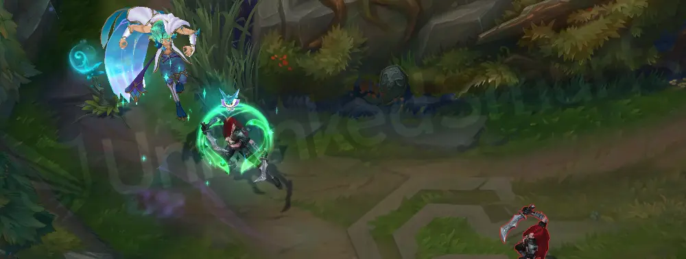 Redeemed Star Guardian Rakan E shield effect with shimmering wings