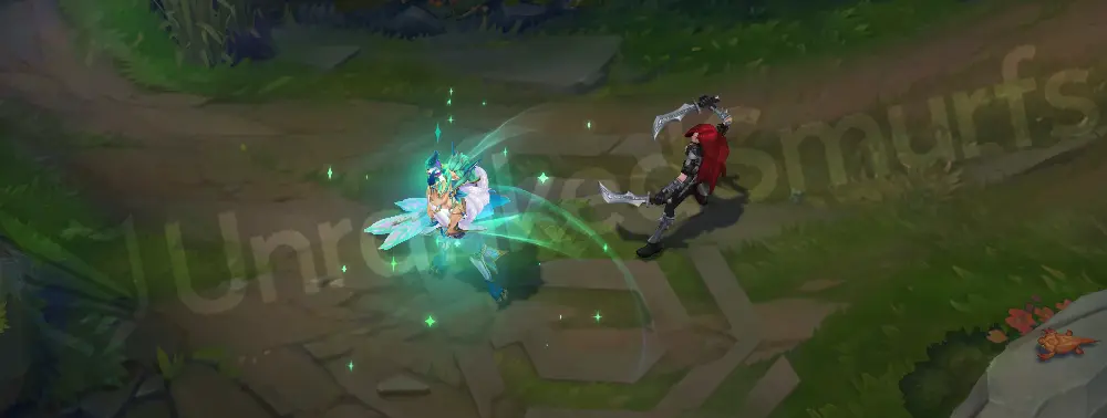 Redeemed Star Guardian Rakan passive shield glow with cosmic motif