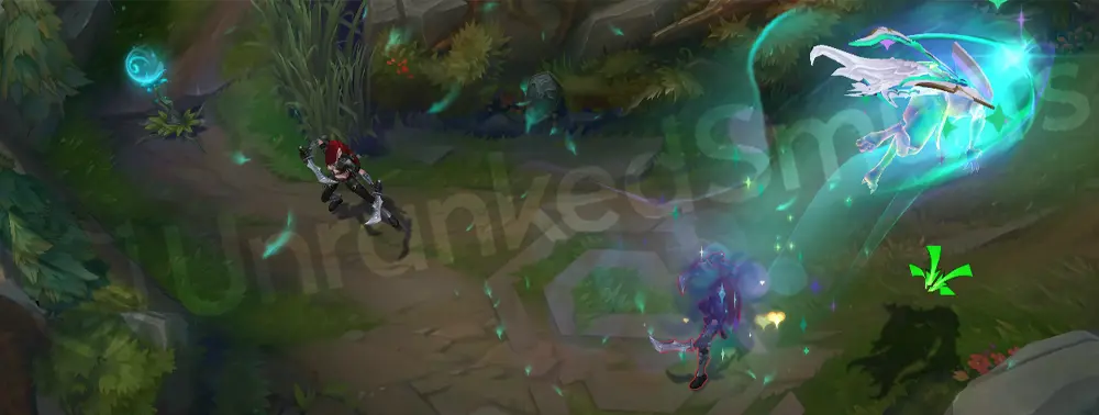 Redeemed Star Guardian Rakan R charm trail part 2 as he dashes through enemies