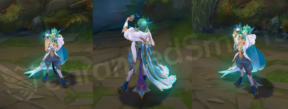 Redeemed Star Guardian Rakan skin overview front and side in-game