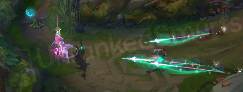 Redeemed Star Guardian Xayah E - Bladecaller with constellation feather returns (frame 1)