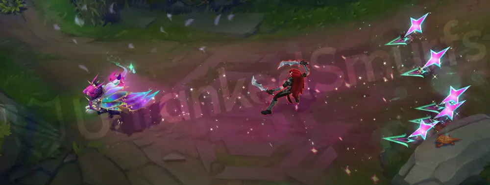 Redeemed Star Guardian Xayah R - Featherstorm pink/cyan starburst (end spread)