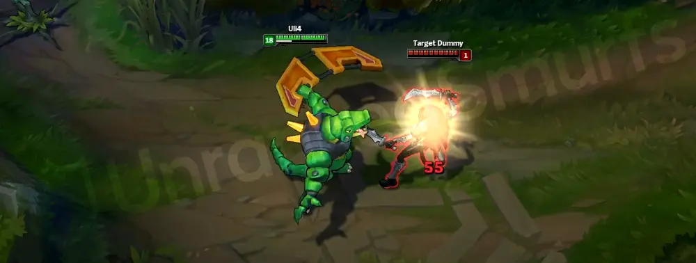 Renektoy Renekton basic auto attack animation showing plastic impact