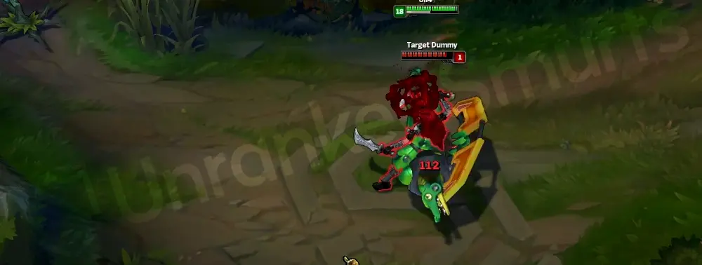 Renektoy Renekton E ability dash trail with bright toy sparks