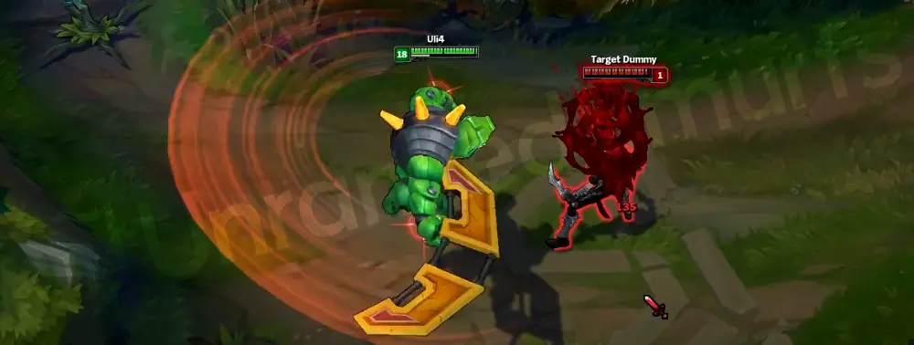 Renektoy Renekton Q ability visual effect, orange plastic slash