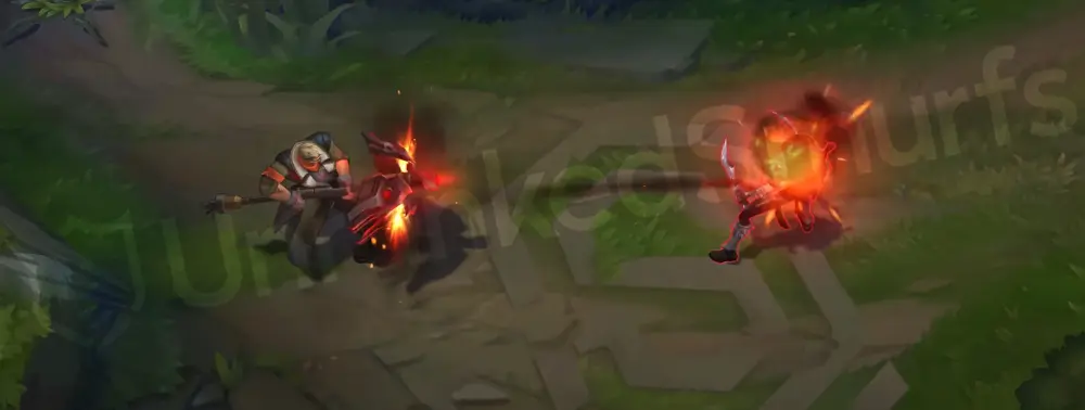 Resistance Jayce W animation showcasing the weapon transformation with glowing red cores