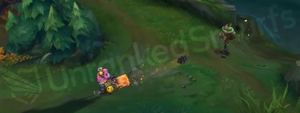 Riot Girl Tristana Q activation with spinning cannon and neon accents (part 1)