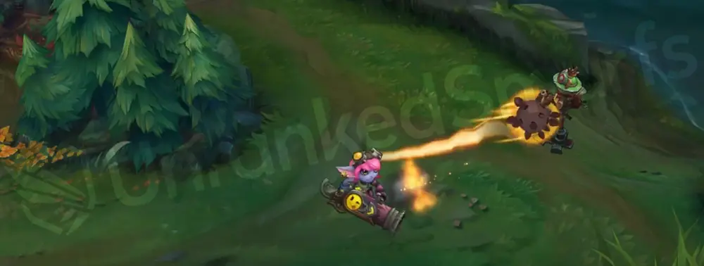 Riot Girl Tristana R Buster Shot impact moment (part 1)
