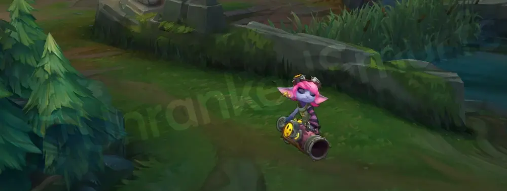 Riot Girl Tristana front and back in-game view
